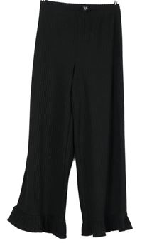 Dámske čierne rebrované culottes teplákové nohavice Nobody´s Child