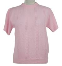 Dámské světlerůžové vzorované pletené tričko Perry Gold 