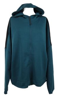 Nové - Pánská petrolejová propínací mikina s kapucí Dunnes 