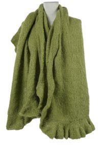 Dámská zelená šála s volánky
