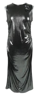 Nové - Dámské stříbrné metalické midi šaty Primark 