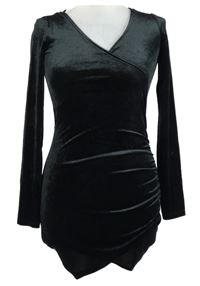 Dámska čierna zamatová tunika H&M