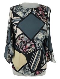 Dámska sivo-čierno-vzorovaná blúzka Dorothy Perkins