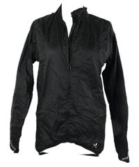 Dámská černá šusťáková nepromokavá cyklistická bunda Btwin 