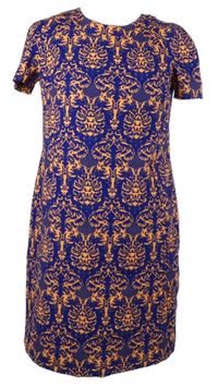 Dámské safírovo-oranžové vzorované šaty Miss Selfridge