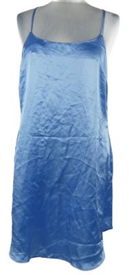 Dámska svetlomodrá saténová nočná košeľa