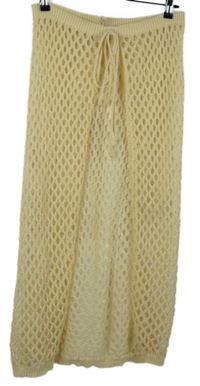 Dámska smotanová háčkovaná plážová midi sukňa s rozparkem Shein