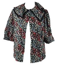 Nové - Dámská černá kytičkovaná halenka George 