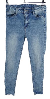 Dámske svetlomodré skinny rifle Shein