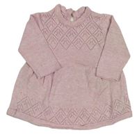 Ružové melírované šaty s perforovaným vzorom Mothercare