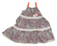 Bílo-modro-růžové vzorované šaty Matalan
