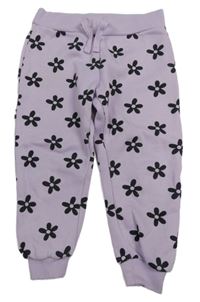 Lila kvetinové tepláky Primark