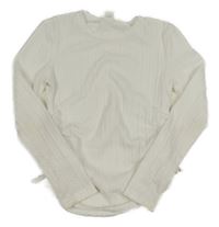 Biele vzorované úpletové tričko Shein