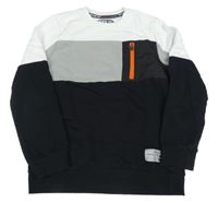 Bílo-šedo-černá mikina se zipem C&A