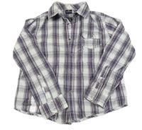 Fialovo-bílo-modrá kostkovaná košile Sergent major