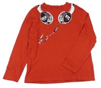 Červené triko se sluchátky C&A