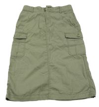 Khaki plátenná cargo sukňa H&M
