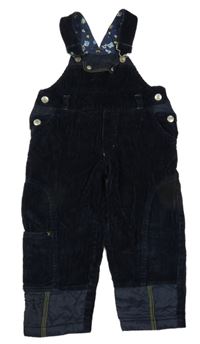 Tmavomodré na traké menšestrové nohavice Pocopiano