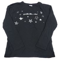 Čierne tričko s hviezdami Page One Young