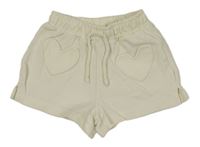 Smetanové teplákové kraťasy se srdíčkem Zara