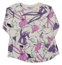 Smetanovo-fialové tričko s Looney Tunes