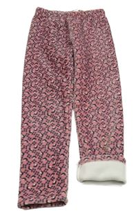 Ružové vzorované teplákové zamatové legíny Topolino