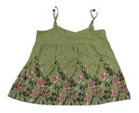 Khaki top s kvetmi a korálkami C&A