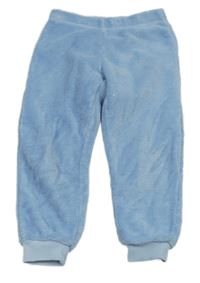Světlemodré chlupaté třpytivé pyžamové kalhoty H&M