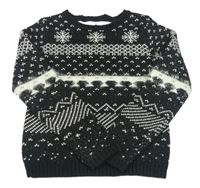 Čierno-biely vzorovaný sveter s flitrami M&S