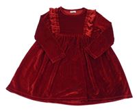 Červené sametové šaty s volánky F&F