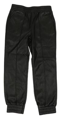 Černé koženkové cuff kalhoty Primark