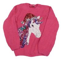 Ružový žinylkový sveter s jednorožcom Tu