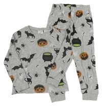 Šedé melírované pyžamo s obrázky H&M