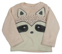 Svetloružová chlpatá mikina s mývalem Lupilu