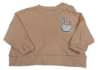 Lososové žebrované mikinotriko so zajícem George