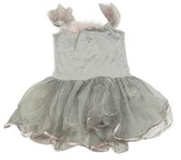 Šedé sametové body s tylovou sukní 