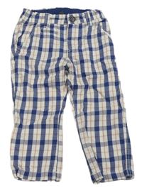 Bielo-modro-červené kockované plátenné chino nohavice H&M