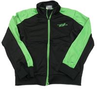 Čierno-zelená športová prepínaci mikina s nápisom