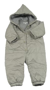 Šedá puntíkatá šusťáková zimní kombinéza s kapucí name it.