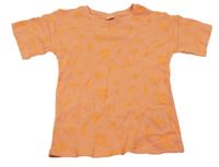 Korálové žebrované tričko s obrázky Kiki&Koko