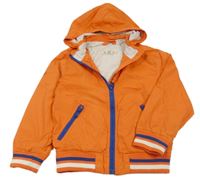 Oranžová šusťáková jarní bunda s kapucí H&M