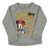 Sivá mikina s Minnie a mašlou Disney