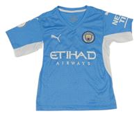 Světlemodré vzorované fotbalové tričko - Manchester city Puma