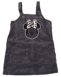 Tmavosivé menšestrové na traké šaty s Minnie Disney