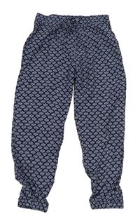 Tmavomodré turecké nohavice so vzorom H&M