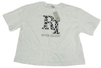 Biele crop tričko s logom River Island