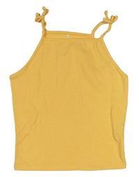 Žltý rebrovaný crop top George