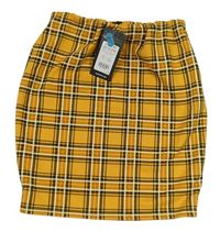 Žlto-biela kockovaná sukňa New Look