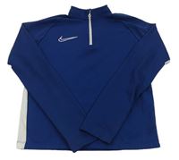 Tmavmoodro-bílá funkční sportovní mikina Nike
