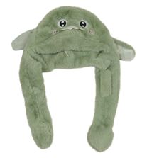 Světlezelená chlupatá čepice s příšerkou 